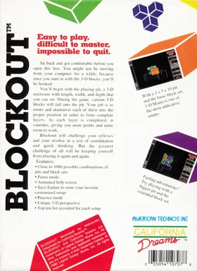 Block Out (USA) (Proto) box cover back